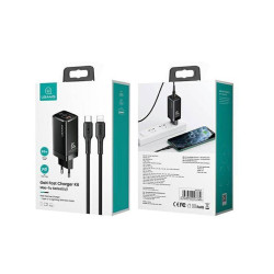 CARGADOR RAPIDO 65W USB CABLE SJ406 U43 NEGRO USAMS