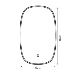 ESPEJO DE BANO LED 50X80 CM SERIE YAKARTA BENOTTI
