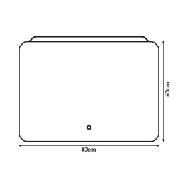 ESPEJO DE BANO LED 80X60 CM SERIE TRIPOLI BENOTTI