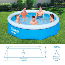 PISCINA HINCHABLE REDONDA DE PVC 305X76CM BESTWAY