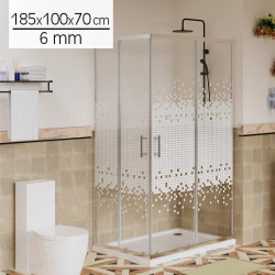 MAMPARA DUCHA RECTANGULAR DELUXE BENOTTI 185X100X70CM 6MM