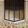 MAMPARA DUCHA CUADRADRA NEGRA DELUXE BENOTTI 185X80CM 5MM