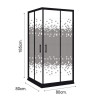 MAMPARA DUCHA CUADRADRA NEGRA DELUXE BENOTTI 185X80CM 5MM