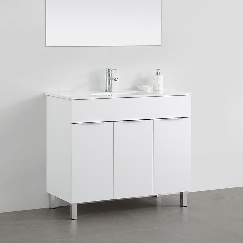 MUEBLE BANO BLANCO SERIE MINERVA 100X46X85CM