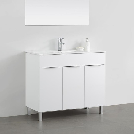MUEBLE BANO BLANCO SERIE MINERVA 100X46X85CM