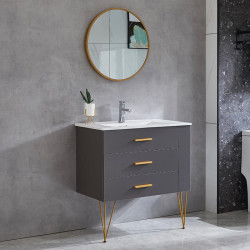 MUEBLE BANO GRIS SERIE TELLUS 80X46X85CM BENOTTI