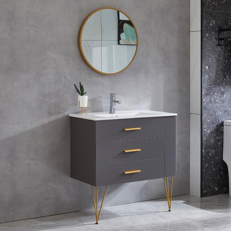 MUEBLE BANO GRIS SERIE TELLUS 80X46X85CM BENOTTI
