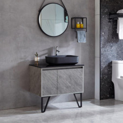 MUEBLE BANO GRIS SERIE FLORA 100X50X85CM BENOTTI