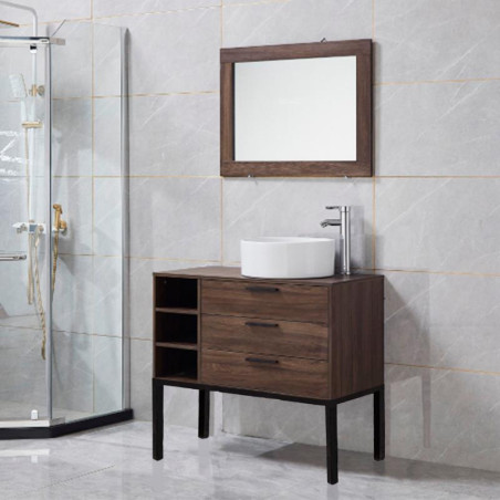 MUEBLE BANO WENGUE SERIE FIDES 80X46X90CM BENOTTI