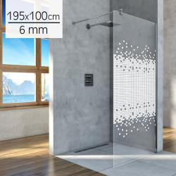 MAMPARA DUCHA PANEL 1 HOJA CRISTAL DELUXE BENOTTI 195X100CM 6MM