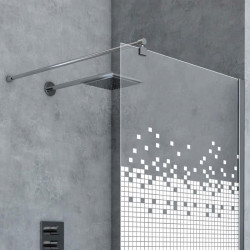 MAMPARA DUCHA PANEL 1 HOJA CRISTAL DELUXE BENOTTI 195X100CM 6MM