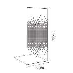 MAMPARA DUCHA PANEL 1 HOJA CRISTAL DELUXE BENOTTI 195X120CM 6MM