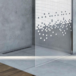 MAMPARA DUCHA PANEL 1 HOJA CRISTAL DELUXE BENOTTI 195X140CM 6MM