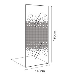 MAMPARA DUCHA PANEL 1 HOJA CRISTAL DELUXE BENOTTI 195X140CM 6MM