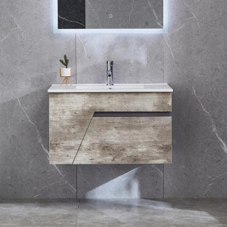 MUEBLE BANO GRIS MARRON SERIE VICTORIA 80X50X50CM BENOTTI