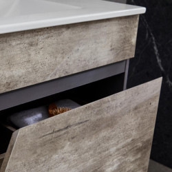 MUEBLE BANO GRIS MARRON SERIE VICTORIA 80X50X50CM BENOTTI