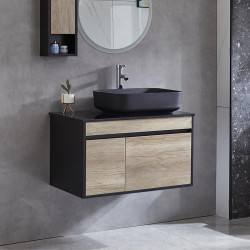 MUEBLE BANO HAYA NEGRO SERIE VESTA 80X50X65CM BENOTTI