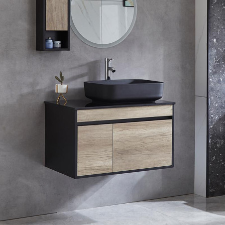 MUEBLE BANO HAYA NEGRO SERIE VESTA 80X50X65CM BENOTTI