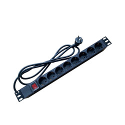 REGLETA PDU 8 TOMAS INTERRUPTOR ALUMINIO PARA ARMARIOS RACK VOLTEN