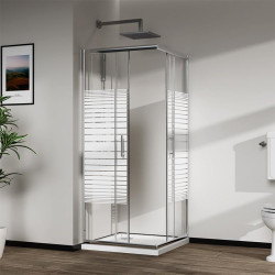 MAMPARA DUCHA CUADRADA RAYADA BENOTTI 185X80CM 6MM