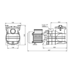 BOMBA DE AGUA PISCINA 1HP CAUDAL 15M AIRMEC