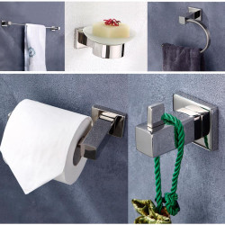 ACCESORIOS DE BANO SERIE CRETA 5PIEZAS NIQUEL BENOTTI