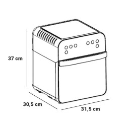 HORNO FREIDORA DE AIRE CALIENTE 12 LITROS 1600W LARRYHOUSE