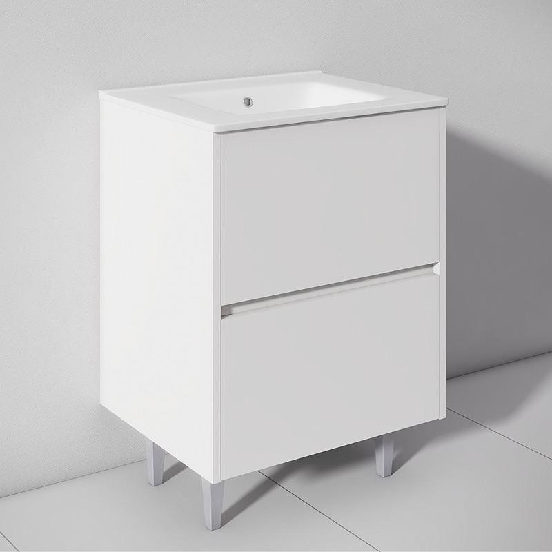 MUEBLE BANO BLANCO SERIE OPORTO 60X46X85CM BENOTTI