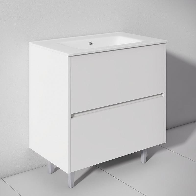 MUEBLE BANO BLANCO SERIE OPORTO 80X46X85CM BENOTTI