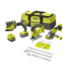 KIT TALADRO AMOLADORA SIERRA LIJADORA ONE RYOBI 1x20Ah1x50AHCARGADOR
