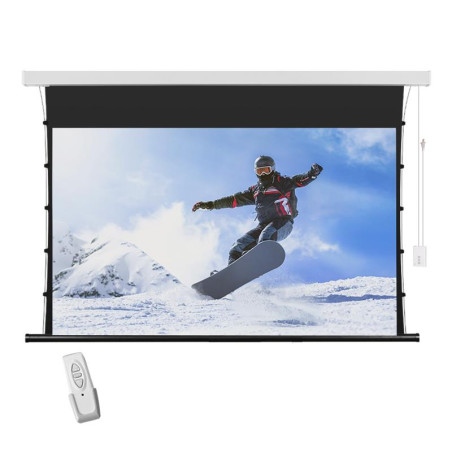 PANTALLA PROYECCION MOTORIZADA TENSADA POR LENGUETA 221X124 CM VOLTEN