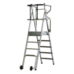 ESCALERA ALUMINIO PLEGABLE GUARDACUERPOS CON PLATAFORMA AIRMEC 5 PELDANOS