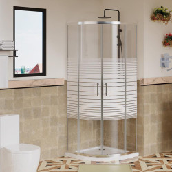 MAMPARA DUCHA ANGULAR RAYADA BENOTTI 185X80CM 5MM