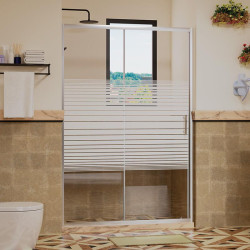 MAMPARA DUCHA RAYADA FRONTAL BENOTTI 185X140CM 6MM