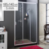 MAMPARA DUCHA FRONTAL 3 HOJAS BENOTTI 185X140CM 5MM