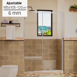 MAMPARA DUCHA FRONTAL AJUSTABLE BENOTTI 185X105 120CM 6MM