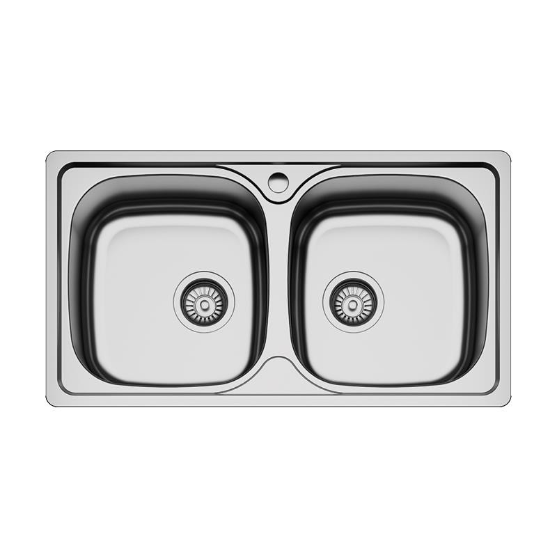 FREGADERO INOXIDABLE 304 2 SENOS 80X44X155CM BENOTTI