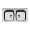 FREGADERO INOXIDABLE 304 2 SENOS 80X44X155CM BENOTTI