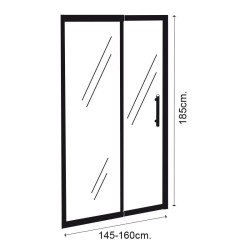 MAMPARA DUCHA FRONTAL AJUSTABLE BENOTTI 185X145 160CM 6MM