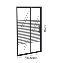 MAMPARA DUCHA FRONTAL AJUSTABLE BENOTTI 185X105 120CM 6MM