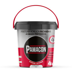 PINTURA ACRILICA PRO INTERIOR EXTERIOR 4 LITROS BLANCO MATE PAMACON