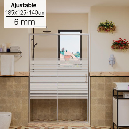 MAMPARA DUCHA FRONTAL AJUSTABLE BENOTTI 185X125 140CM 6MM