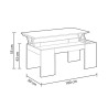 MESA CENTRO ELEVABLE 43X100X50CM BLANCO BRILLO MOMI