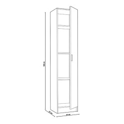 ARMARIO MULTIUSOS 1P 180X37X37CM BLANCO MOMI