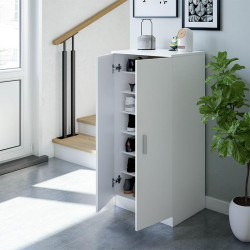ZAPATERO ARMARIO 2P 6 BALDAS 108X55X36CM BLANCO MOMI