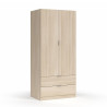 ARMARIO 2P2CAJONES 180X81X52CM ROBLE MOMI