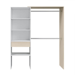 VESTIDOR ARMARIO CON ESTANTERIA 187X158X40CM BLANCO ROBLE MOMI