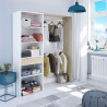VESTIDOR ARMARIO CON ESTANTERIA 187X158X40CM BLANCO ROBLE MOMI