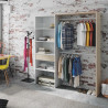 VESTIDOR ARMARIO CON ESTANTERIA 187X158X40CM BLANCO ROBLE MOMI