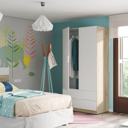 ARMARIO 2P 2CAJONES 180X81X52CM RCANADIAN BL ARTIK MOMI